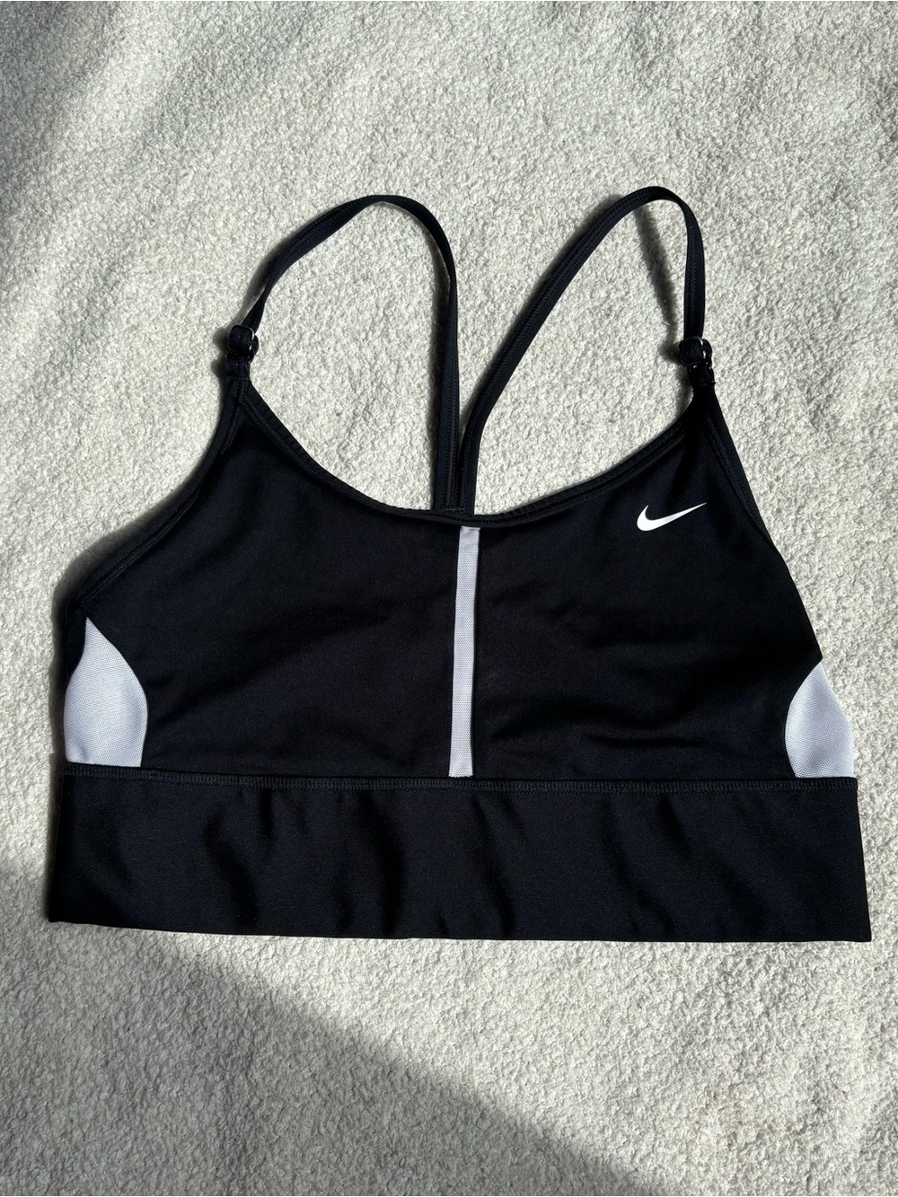 Nike Black Sports Bra with White Accents